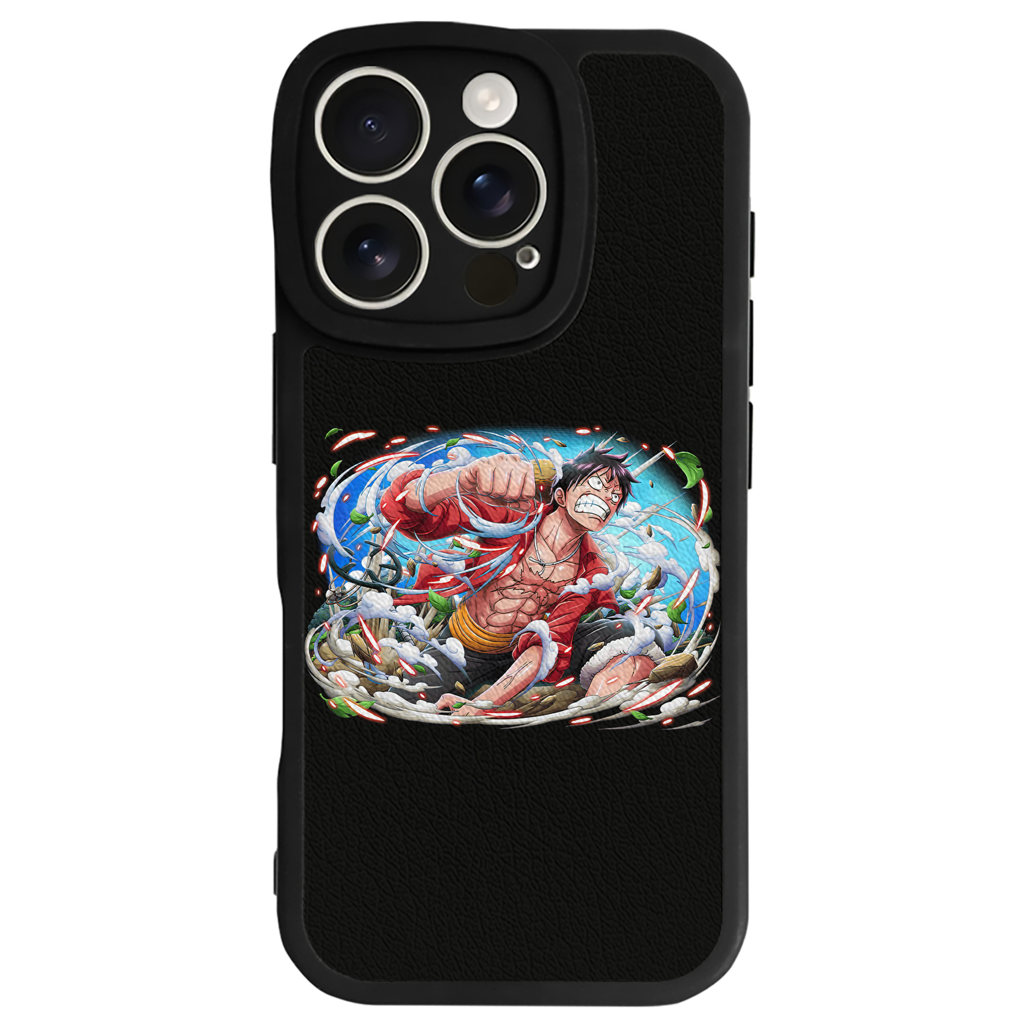 （画像用） ワンピース モンキー・D・ルフィ ONE PIECE Monkey D. Luffy 【iPhone 16シリーズ対応】シリコンスマホケース（レザー調） 材質：シリコン